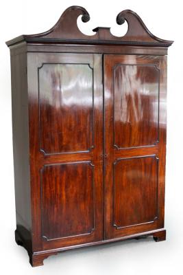 A George III mahogany cupboard,