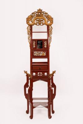 A Chinese bentwood washstand with
