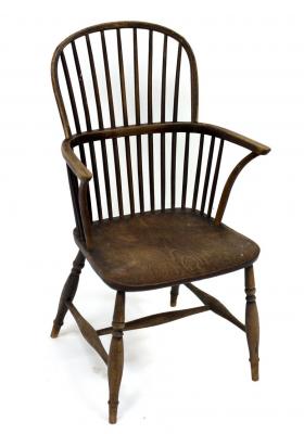 A Windsor type stick back armchair