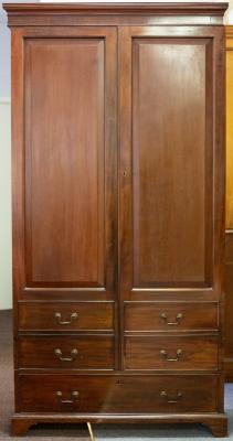 A George III style mahogany wardrobe  2dc5bc