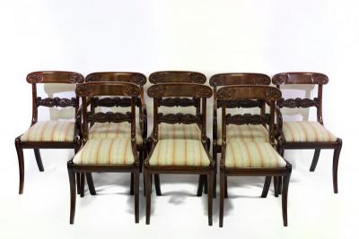 A set of eight Regency bar back