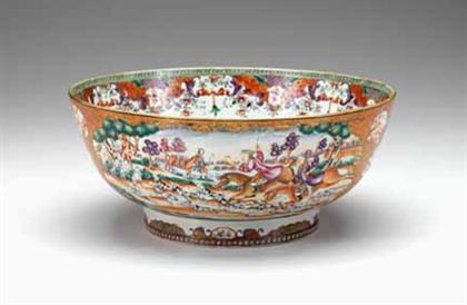 Chinese export porcelain hunt bowl 493d1