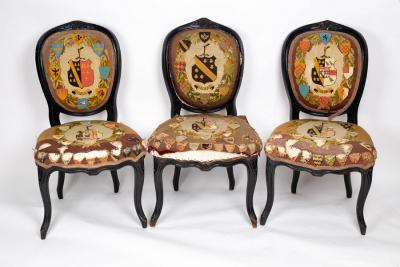 Three Victorian ebonised chairs  2dc657