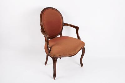 A stained beech framed open armchair 2dc661
