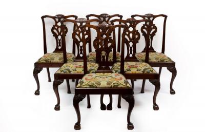 A set of six Chippendale style