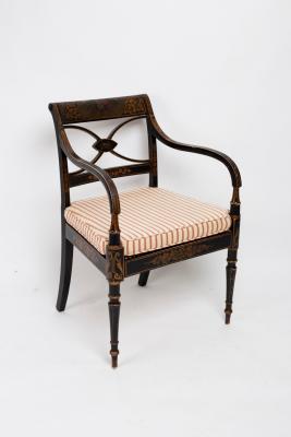 A Regency ebonised open armchair 2dc666