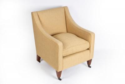 A square shaped armchair with tapering 2dc671