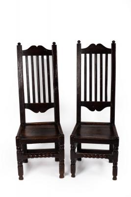 A pair of 17th Century style high back