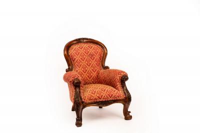 A child's upholstered armchair