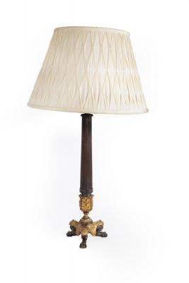 An Empire style table lamp with bronzed