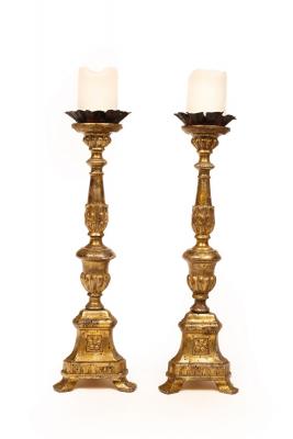 A pair of Italian altar type candlesticks  2dc6b3