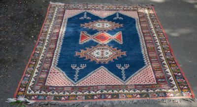 A Hamadan style rug the blue ground 2dc6b6