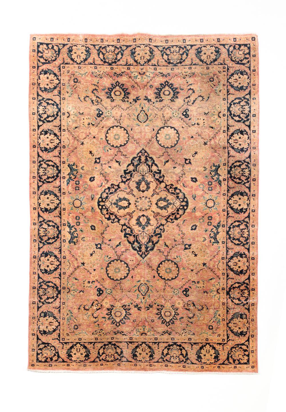 PERSIAN TABRIZ RUG Ca 1920 Blue 2dabe5