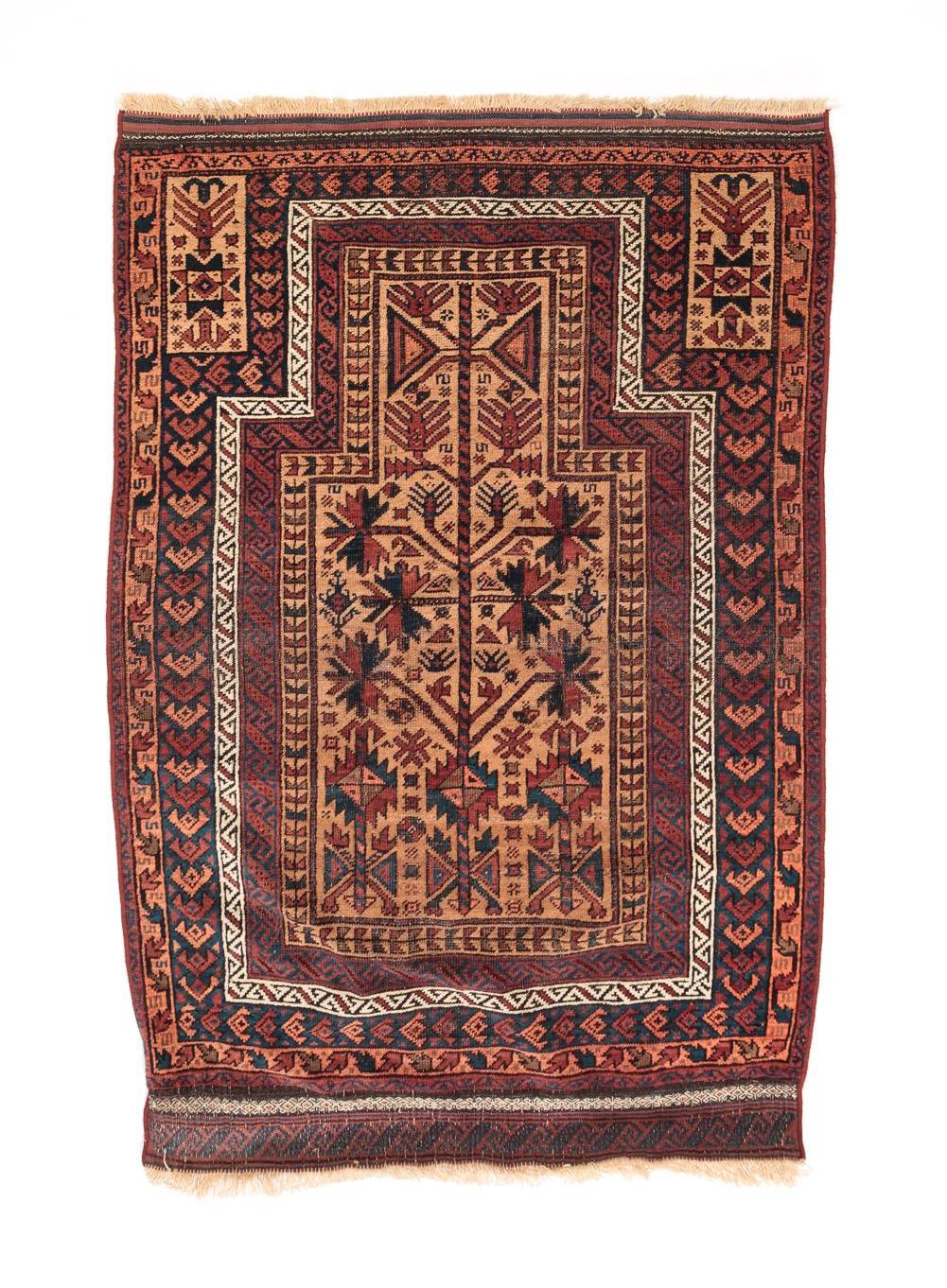 PERSIAN BALUCH PRAYER RUG. Ca.