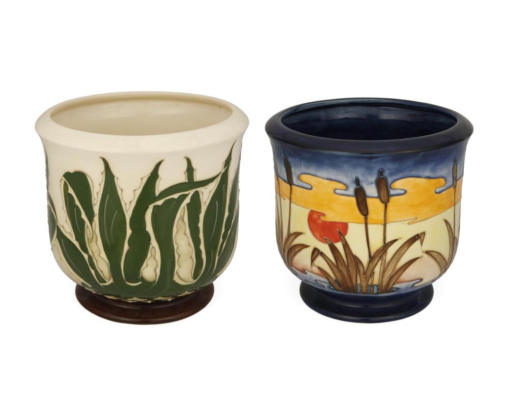 TWO MOORCROFT POTTERY JARDINIERESTwo