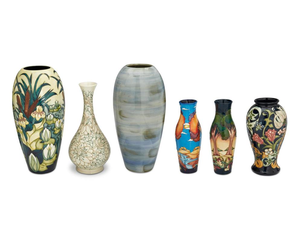 A GROUP OF MOORCROFT POTTERY VASESA