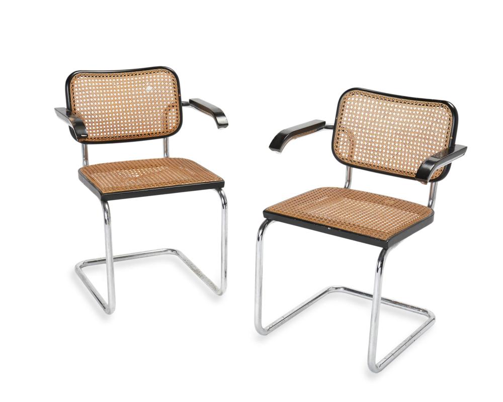 TWO MARCEL BREUER "CESCA" ARMCHAIRS,