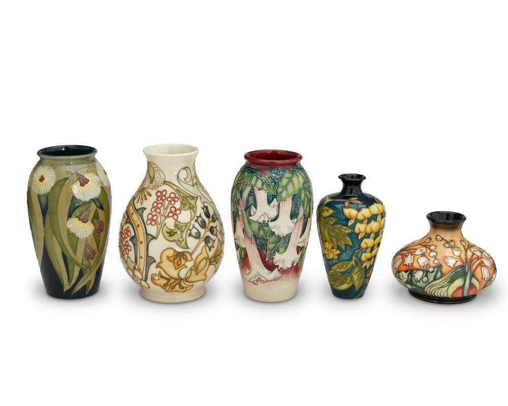 A GROUP OF MOORCROFT POTTERY VASESA