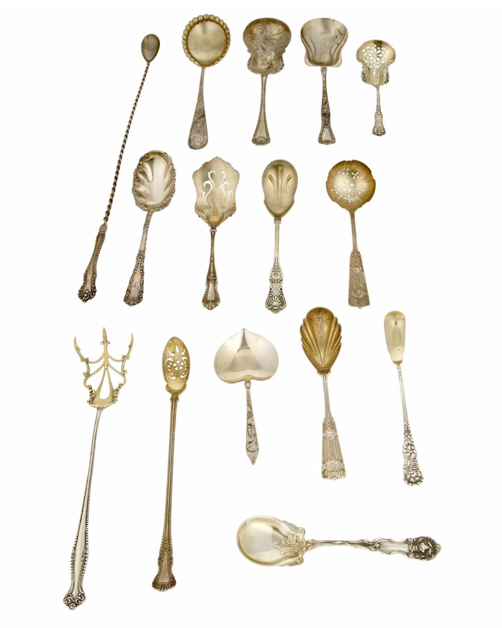 A GROUP OF STERLING SILVER FLATWAREA