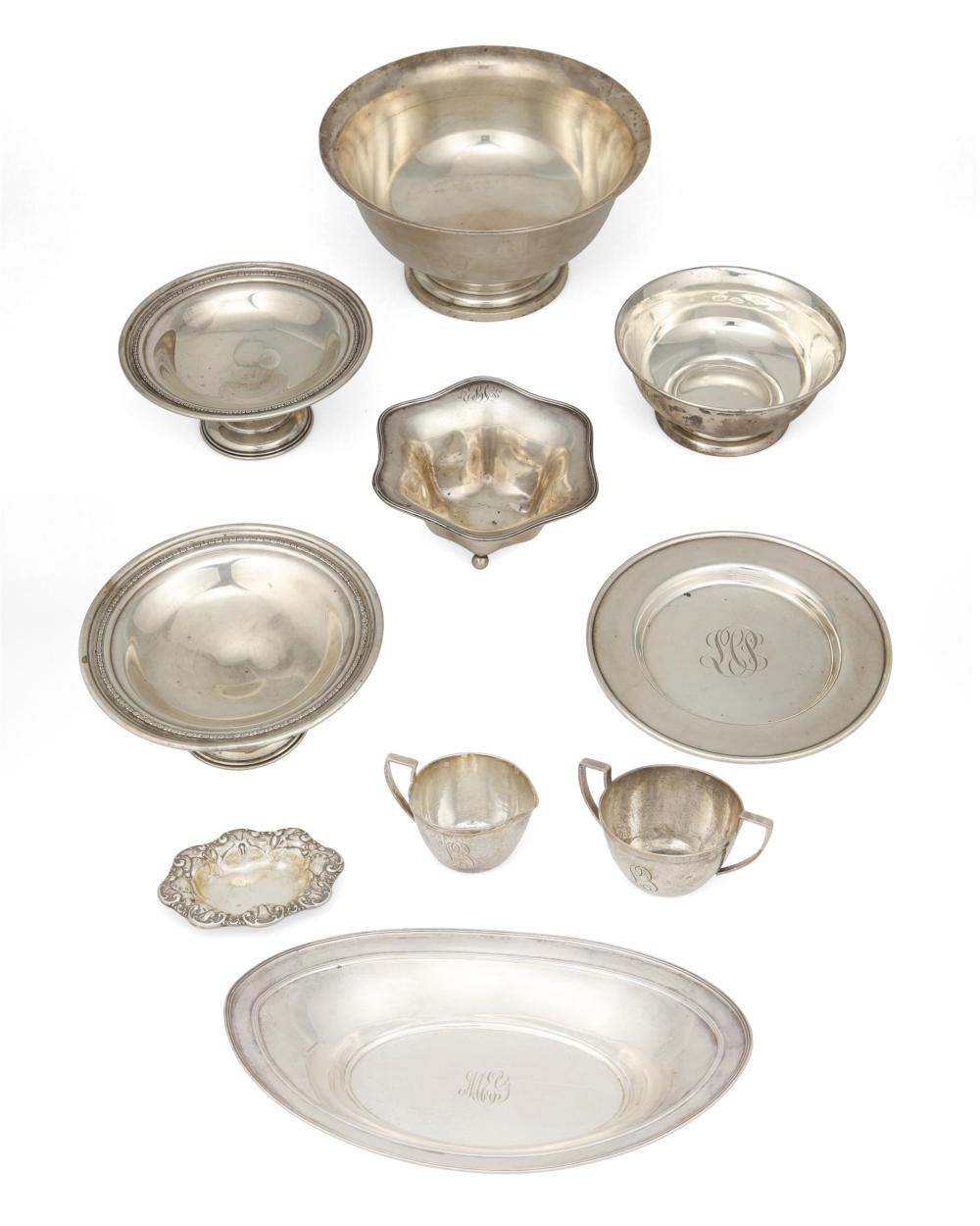 A GROUP OF STERLING SILVER HOLLOWAREA