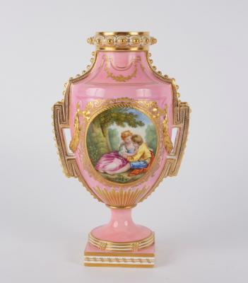 A Coalbrookdale pink ground Sèvres