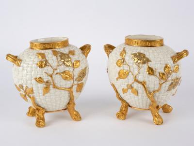 A pair of Royal Worcester basket