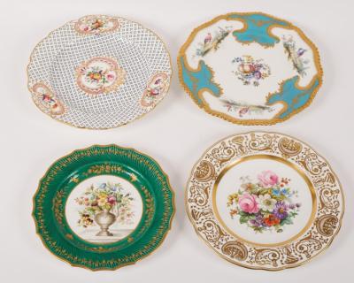 Four English porcelain plates,