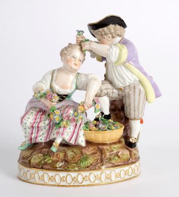 A Meissen figure group of Spring, modelled
