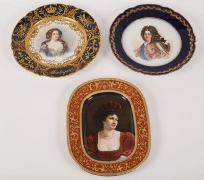 Two Sèvres style plates, painted