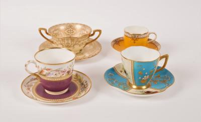 Four Royal Worcester cabinet cups