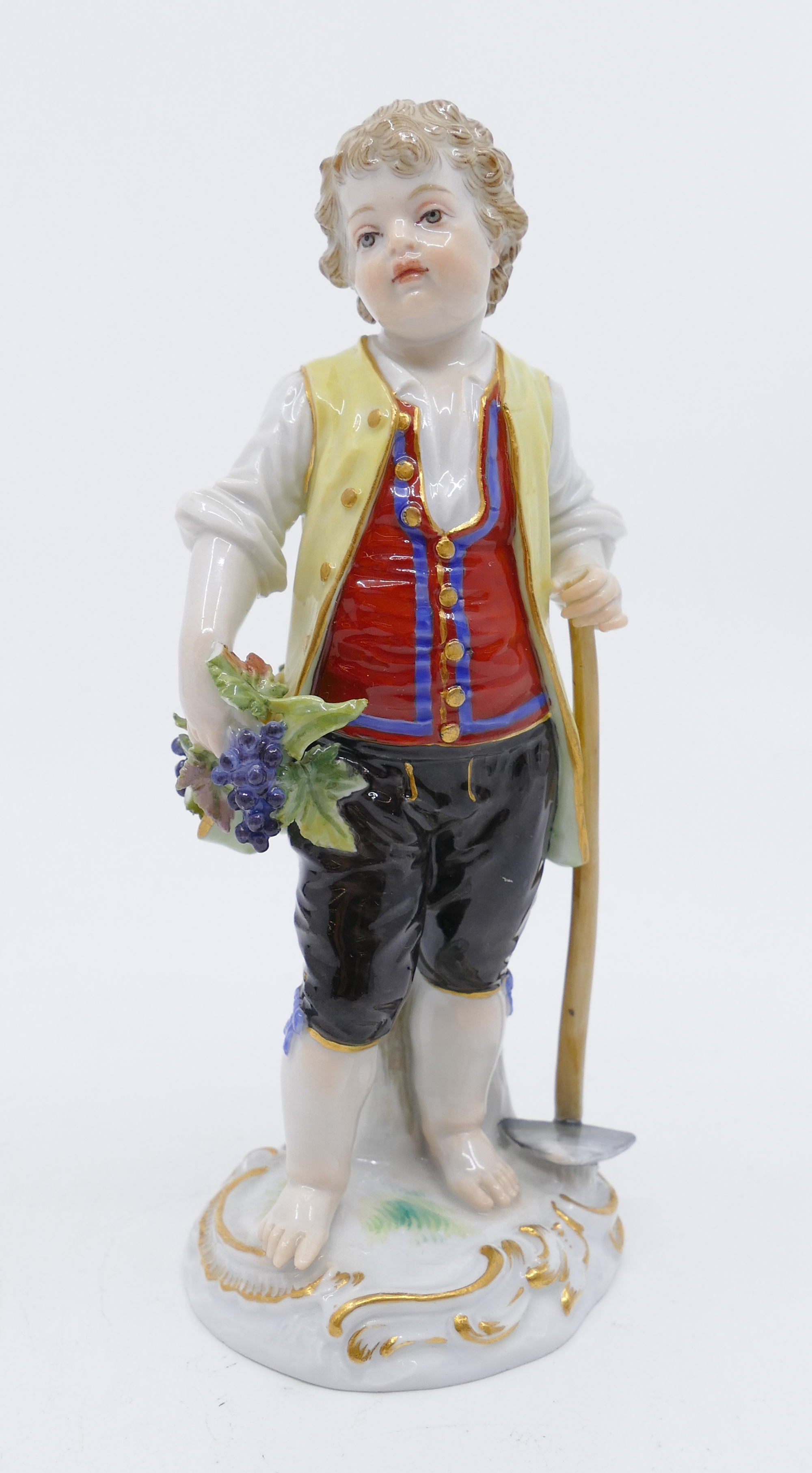 Meissen Boy with Grapes Figurine.