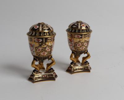 A pair of Royal Crown Derby pot pourri