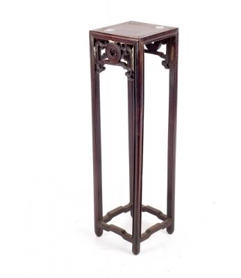 A small Chinese hardwood stand on square