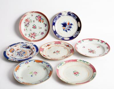 Seven Chinese export plates, various