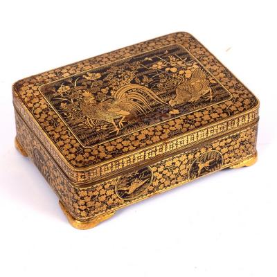 A Japanese inlaid iron box Meiji 2dd73d