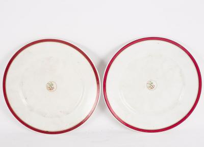 A pair of Limoges plates, inscribed