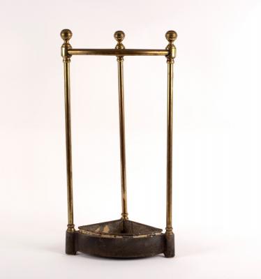 A brass corner stick stand, 63cm