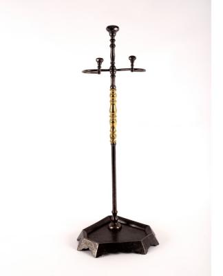 A burnished steel stick stand,