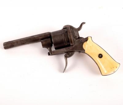 A Belgian Liege 7mm pinfire revolver