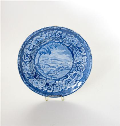 Historical blue transferware small plate