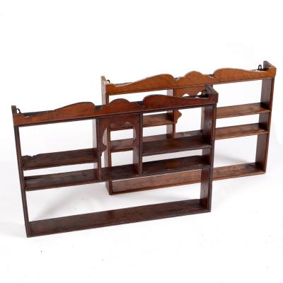 A pair of oak spice racks with 2dd7f0