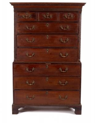 An 18th Century mahogany tallboy chest