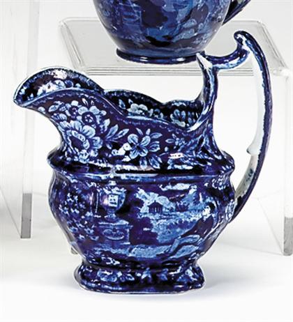 Historical blue transferware creamer  4959b