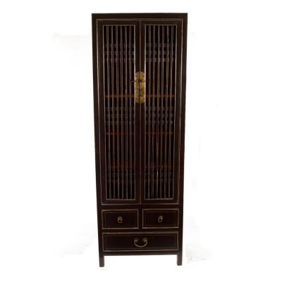 A Chinese black lacquer and gilded cabinet,