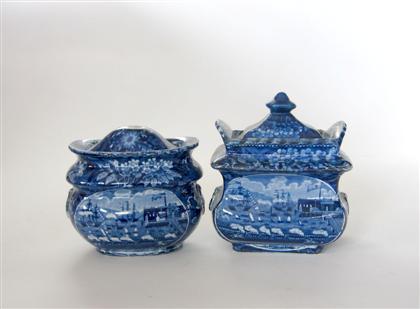 Two historical blue transferware 4959e