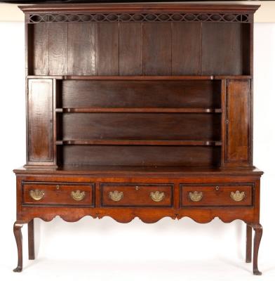 A 19th Century oak dresser, the rack