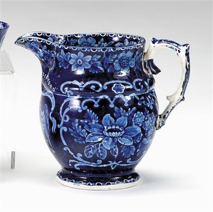 Historical blue transferware pitcher