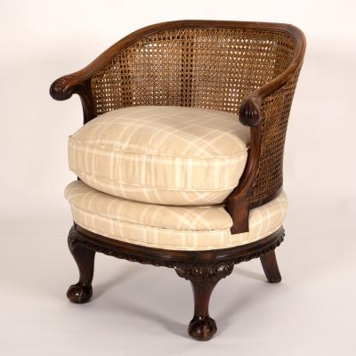 A tub armchair with a cane back 2dd847