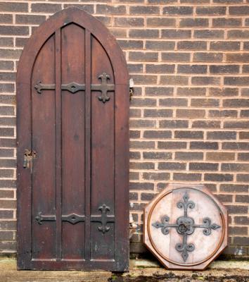 A late Victorian Gothic arch-top door