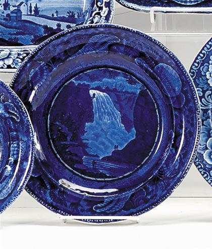 Historical blue transferware plate  495a7